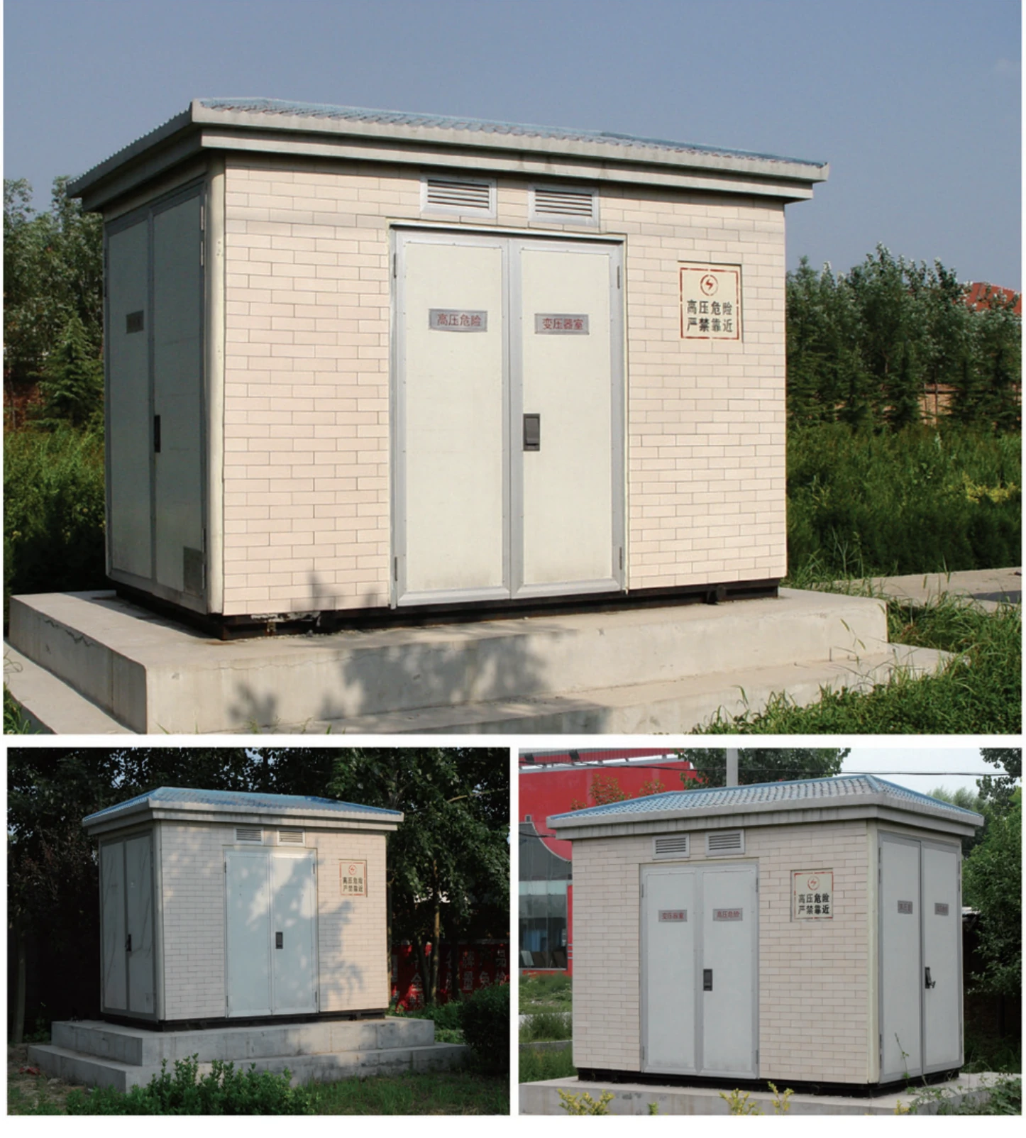 Prefabricated substation enclosures installed in outdoor project settings